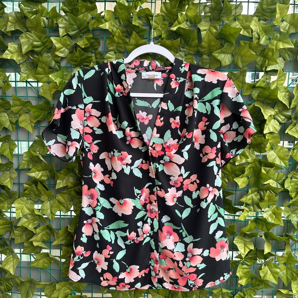 Floral Black blouse by Calvin Klein